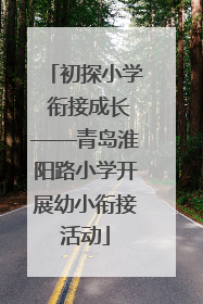 初探小学 衔接成长——青岛淮阳路小学开展幼小衔接活动