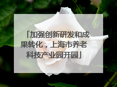 加强创新研发和成果转化，上海市养老科技产业园开园