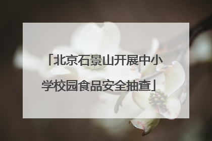 北京石景山开展中小学校园食品安全抽查