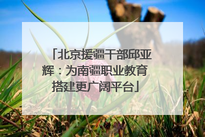 北京援疆干部邱亚辉：为南疆职业教育搭建更广阔平台