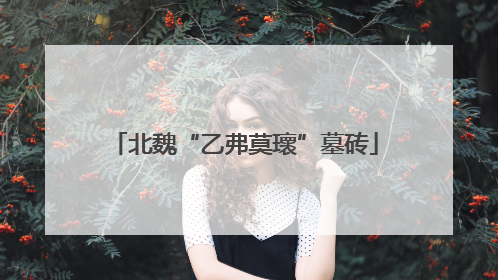 北魏“乙弗莫瓌”墓砖
