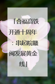 合福高铁开通十周年：串起皖赣闽发展黄金线