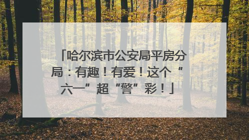 哈尔滨市公安局平房分局：有趣！有爱！这个“六一”超“警”彩！