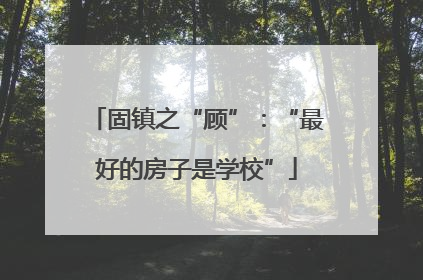 固镇之“顾”：“最好的房子是学校”
