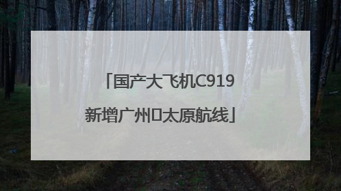 国产大飞机C919新增广州⇌太原航线