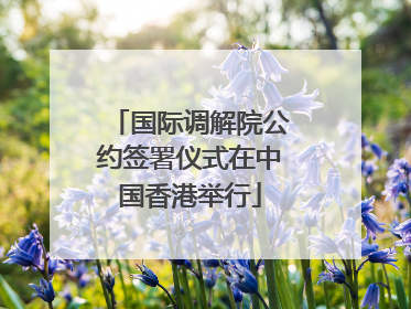 国际调解院公约签署仪式在中国香港举行