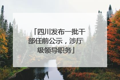 四川发布一批干部任前公示，涉厅级领导职务