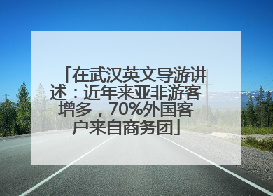在武汉英文导游讲述：近年来亚非游客增多，70%外国客户来自商务团