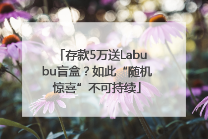 存款5万送Labubu盲盒？如此“随机惊喜”不可持续
