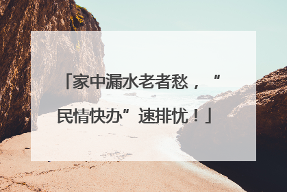 家中漏水老者愁，“民情快办”速排忧！