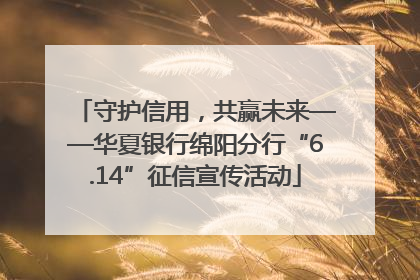 守护信用，共赢未来——华夏银行绵阳分行“6.14”征信宣传活动