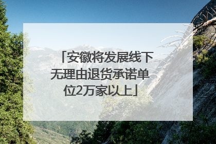 安徽将发展线下无理由退货承诺单位2万家以上
