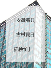 安徽黟县：古村夏日插秧忙