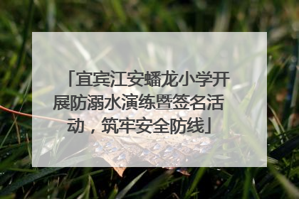 宜宾江安蟠龙小学开展防溺水演练暨签名活动，筑牢安全防线