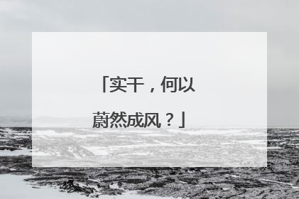 实干，何以蔚然成风？