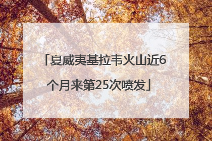 夏威夷基拉韦火山近6个月来第25次喷发