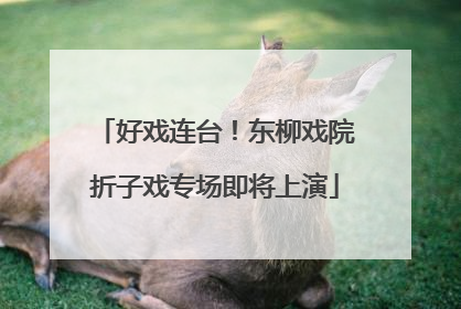 好戏连台！东柳戏院折子戏专场即将上演