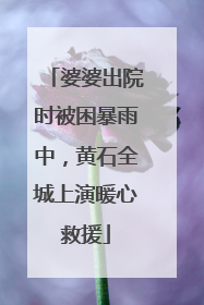 婆婆出院时被困暴雨中，黄石全城上演暖心救援