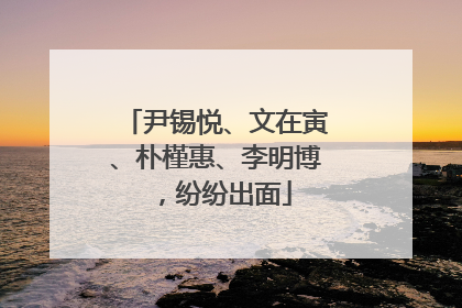尹锡悦、文在寅、朴槿惠、李明博，纷纷出面