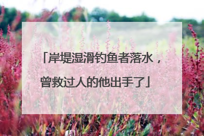 岸堤湿滑钓鱼者落水，曾救过人的他出手了