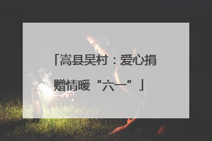 嵩县吴村：爱心捐赠情暖“六一”