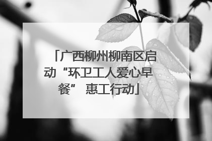 广西柳州柳南区启动“环卫工人爱心早餐” 惠工行动
