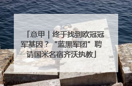 意甲｜终于找到欧冠冠军基因？“蓝黑军团”聘请国米名宿齐沃执教