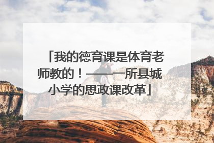 我的德育课是体育老师教的！——一所县城小学的思政课改革