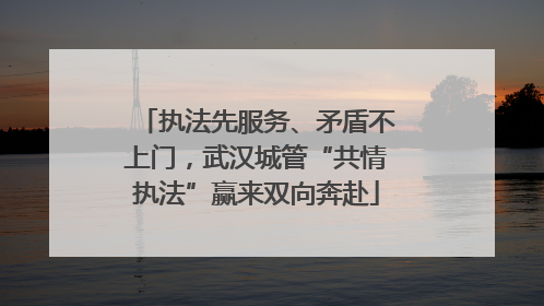 执法先服务、矛盾不上门，武汉城管“共情执法”赢来双向奔赴