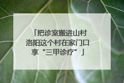 把诊室搬进山村 洛阳这个村在家门口享“三甲诊疗”