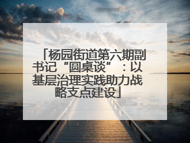 杨园街道第六期副书记“圆桌谈”：以基层治理实践助力战略支点建设