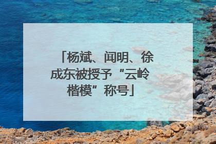 杨斌、闻明、徐成东被授予“云岭楷模”称号