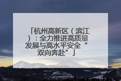 杭州高新区（滨江）：全力推进高质量发展与高水平安全“双向奔赴”