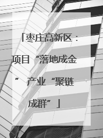 枣庄高新区：项目“落地成金” 产业“聚链成群”