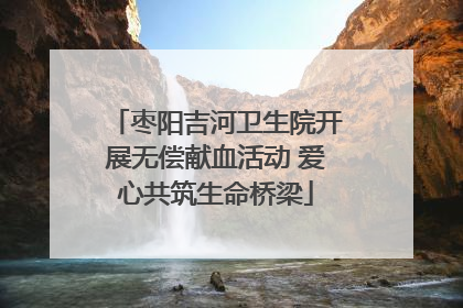 枣阳吉河卫生院开展无偿献血活动 爱心共筑生命桥梁