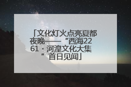 文化灯火点亮夏都夜晚——“西海2261・河湟文化大集”首日见闻