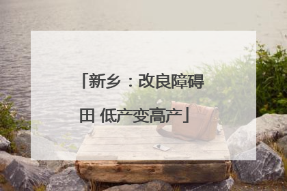 新乡：改良障碍田 低产变高产