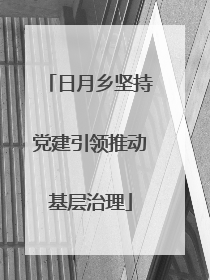 日月乡坚持党建引领推动基层治理