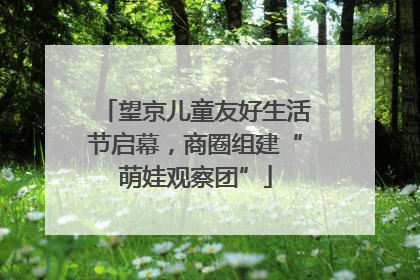 望京儿童友好生活节启幕，商圈组建“萌娃观察团”