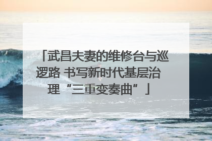 武昌夫妻的维修台与巡逻路 书写新时代基层治理“三重变奏曲”