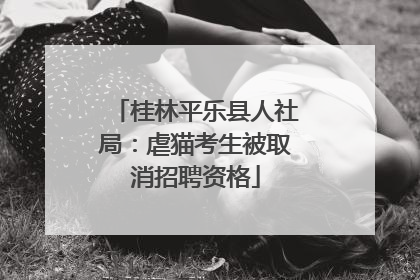 桂林平乐县人社局：虐猫考生被取消招聘资格