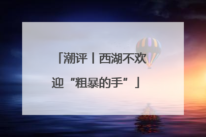 潮评丨西湖不欢迎“粗暴的手”