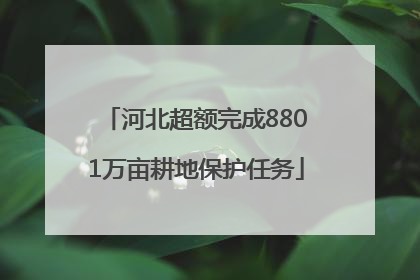 河北超额完成8801万亩耕地保护任务