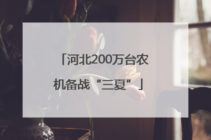 河北200万台农机备战“三夏”