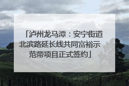 泸州龙马潭：安宁街道北滨路延长线共同富裕示范带项目正式签约