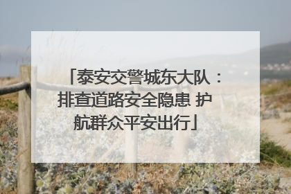 泰安交警城东大队：排查道路安全隐患 护航群众平安出行