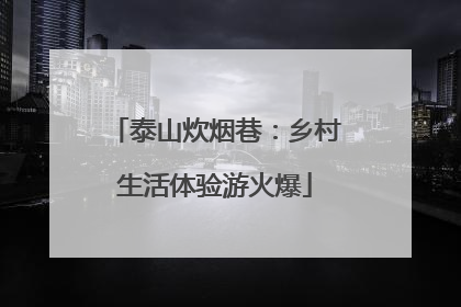 泰山炊烟巷：乡村生活体验游火爆