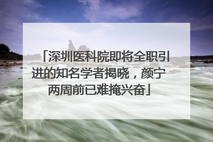 深圳医科院即将全职引进的知名学者揭晓，颜宁两周前已难掩兴奋
