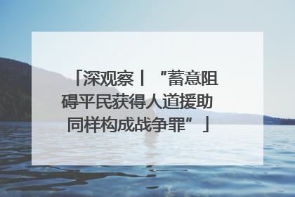深观察丨“蓄意阻碍平民获得人道援助同样构成战争罪”