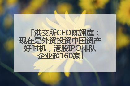 港交所CEO陈翊庭：现在是外资投资中国资产好时机，港股IPO排队企业超160家